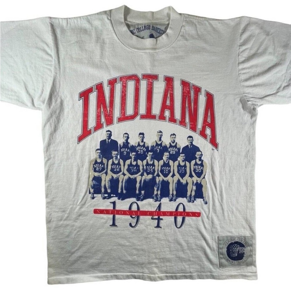 Vintage 90s single stitch Indiana University IU Hoosiers basketball t-shirt XL